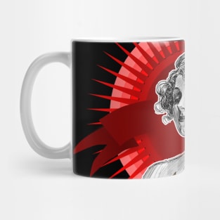 hairstyle girl and red sun Mug